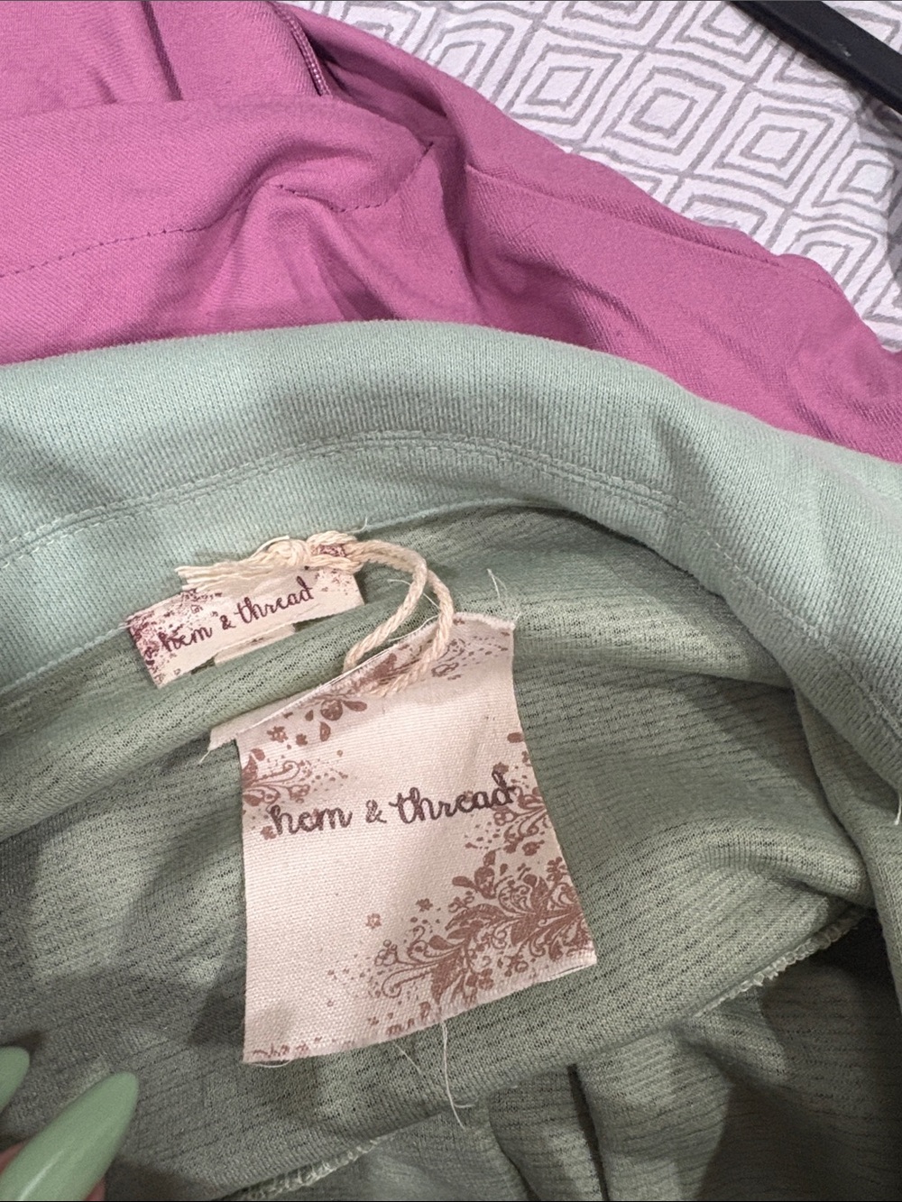 Hem & Thread Mint Green Ribbed Button-Up Jacket - Picture 3 of 4